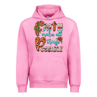 Fuchsia Pink faith makes all things possible Urban Hoodie - BarkalooDesign