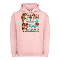 Pigment Salmon faith makes all things possible Urban Hoodie - BarkalooDesign