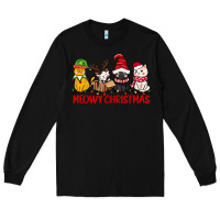 Black meowy christmas Long Sleeve Tee - CowGirlArtShop