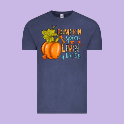 Pumpkin Spice And Livin' My Best Life Vintage Tee Designed By Ranaportraitstore