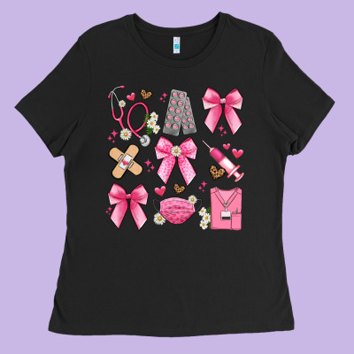 Coquette Bow Nurse Ladies Tee Designed By Artiststas