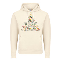 Vintage Artic bicycle christmas tree funny biker bicyclist xmas for family long slee Vintage Hoodie - lanVoArt