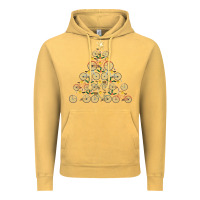 Vintage Mustard bicycle christmas tree funny biker bicyclist xmas for family long slee Vintage Hoodie - lanVoArt