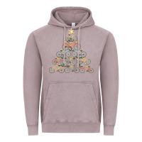 Vintage Zinc bicycle christmas tree funny biker bicyclist xmas for family long slee Vintage Hoodie - lanVoArt