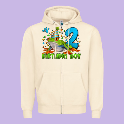 Birthday Boy Frog Age 2 Zipper Hoodie Designed By Lillyallendesigns