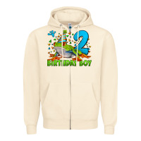 Sandshell birthday boy frog age 2 Zipper Hoodie - LillyAllenDesigns