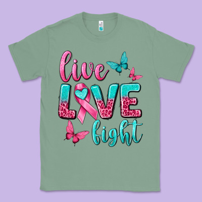 Live Love Fight Breast Cancer Classic Tee Designed By Texasbilliewilder