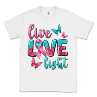White live love fight breast cancer Classic Tee - texasbilliewilder