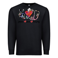 Black peace love nursing Premium Sweatshirt - SublimationCraftShop