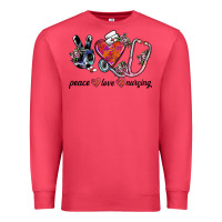 Cardinal peace love nursing Premium Sweatshirt - SublimationCraftShop