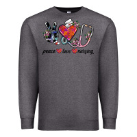 Charcoal Heather peace love nursing Premium Sweatshirt - SublimationCraftShop