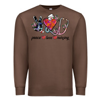 Chestnut peace love nursing Premium Sweatshirt - SublimationCraftShop