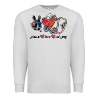 Dove Grey peace love nursing Premium Sweatshirt - SublimationCraftShop