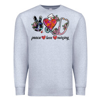 Heather Grey peace love nursing Premium Sweatshirt - SublimationCraftShop