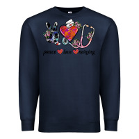 Navy peace love nursing Premium Sweatshirt - SublimationCraftShop