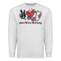Oatmeal Heather peace love nursing Premium Sweatshirt - SublimationCraftShop