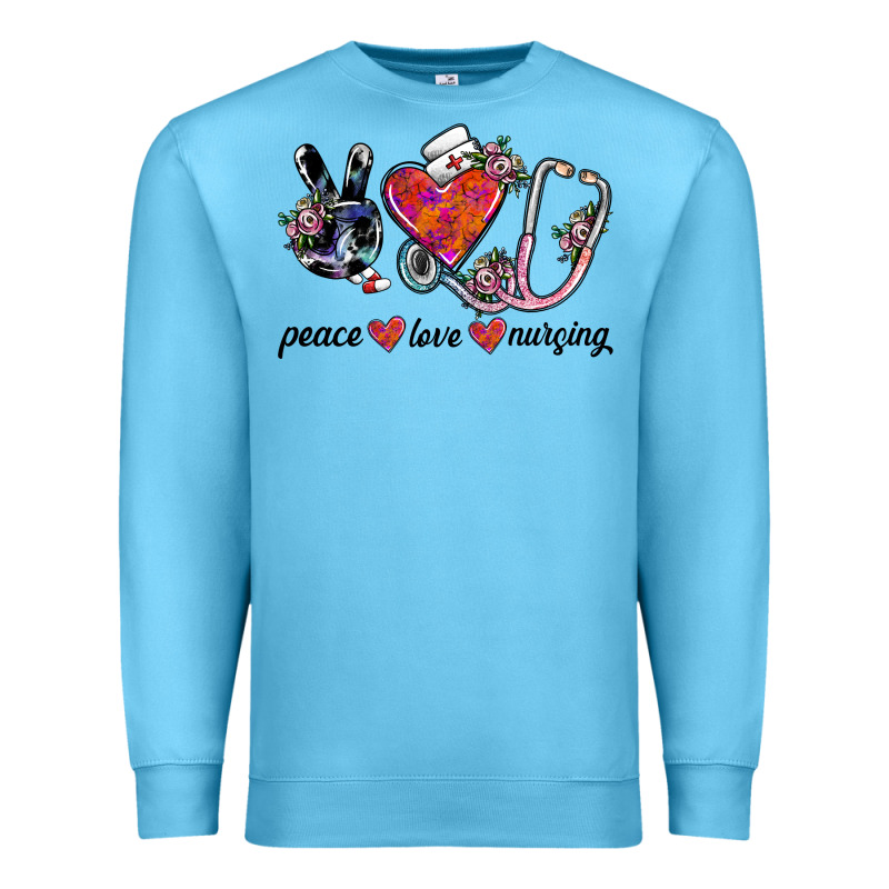 Peace Love Nursing Premium Sweatshirt by SublimationCraftShop | Teevron