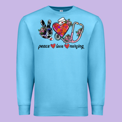 Peace Love Nursing Premium Sweatshirt Designed By Sublimationcraftshop