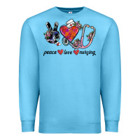 Ocean Blue peace love nursing Premium Sweatshirt - SublimationCraftShop