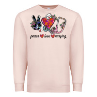 Pale Pink peace love nursing Premium Sweatshirt - SublimationCraftShop