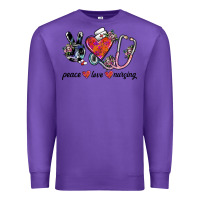 Purple peace love nursing Premium Sweatshirt - SublimationCraftShop