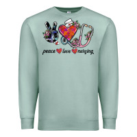 Seafoam peace love nursing Premium Sweatshirt - SublimationCraftShop