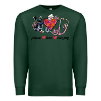Sports Green peace love nursing Premium Sweatshirt - SublimationCraftShop