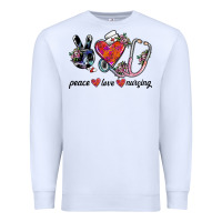 White peace love nursing Premium Sweatshirt - SublimationCraftShop