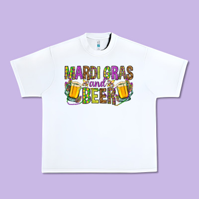 Mardi Gras And Beer Hjf Urban Heavy Tee Designed By Howdyjamesfarm