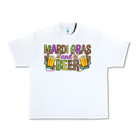 White mardi gras and beer hjf Urban Heavy Tee - HowdyJamesFarm