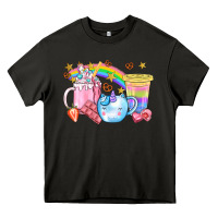 Asphalt Unicorn Coffee Cup With Star Bbs Heavy Core Tee - BundleAndBundleShop