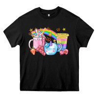 Black Unicorn Coffee Cup With Star Bbs Heavy Core Tee - BundleAndBundleShop