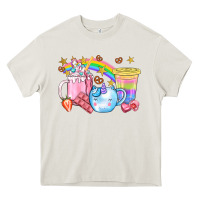 Cream Unicorn Coffee Cup With Star Bbs Heavy Core Tee - BundleAndBundleShop