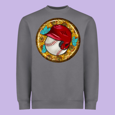 Baseball With Sunflower Round Earrings Heavyweight Sweatshirt Designed By Bundleandbundleshop