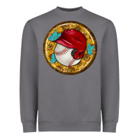 Storm baseball with sunflower round earrings Heavyweight Sweatshirt - BundleAndBundleShop