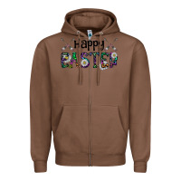 Chestnut Happy Easter Zipper Hoodie - CowhideDigitalArt