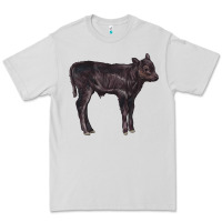 Dove Grey Black Angus Calf Illustrations Premium Tee - LillyAllenDesigns