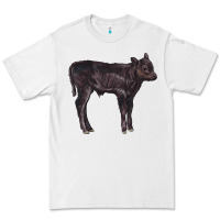 White Black Angus Calf Illustrations Premium Tee - LillyAllenDesigns