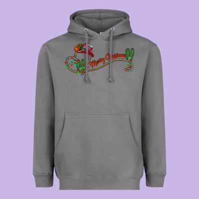 Merry Christmas Western Heavyweight Hoodie Designed By Cowhidedigitalart