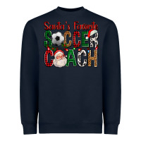 Navy Santa's Favorite Soccer Coach For Christmas Heavyweight Sweatshirt - FaDigitalArtStudio