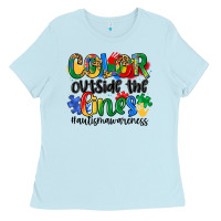 Baby Blue color outside the lines Ladies Tee - Artiststas