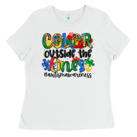 White color outside the lines Ladies Tee - Artiststas