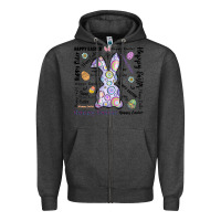 Charcoal Heather Happy Easter Zipper Hoodie - CowhideDigitalArt