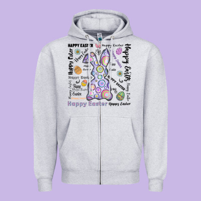 Happy Easter Zipper Hoodie Designed By Cowhidedigitalart