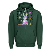 Sports Green Happy Easter Zipper Hoodie - CowhideDigitalArt
