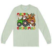 Matcha merry christmas crew tractor Long Sleeve Tee - CowGirlArtShop