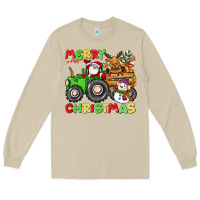 Mushroom merry christmas crew tractor Long Sleeve Tee - CowGirlArtShop