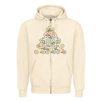 Sandshell bicycle christmas tree funny biker bicyclist xmas for family long slee Zipper Hoodie - lanVoArt