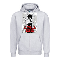 Heather Grey mob psyco 100   % Zipper Hoodie - lanVoArt