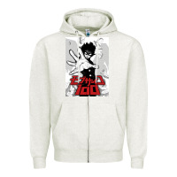 Oatmeal Heather mob psyco 100   % Zipper Hoodie - lanVoArt